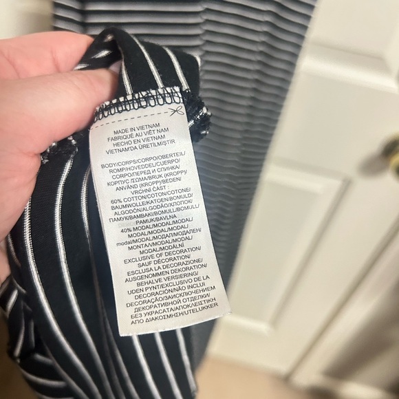 Lauren Ralph Lauren Black & White Stripe Short Sleeve Maxi Dress Size Large - Picture 5 of 7